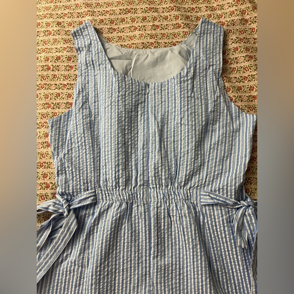 Landry Kate / GILLI Monroe Mini Dress Blue & White Striped Side Bow Ties Large - Picture 11 of 16